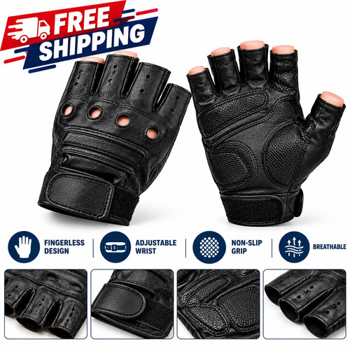 Mens motorcycle fingerless - mens,